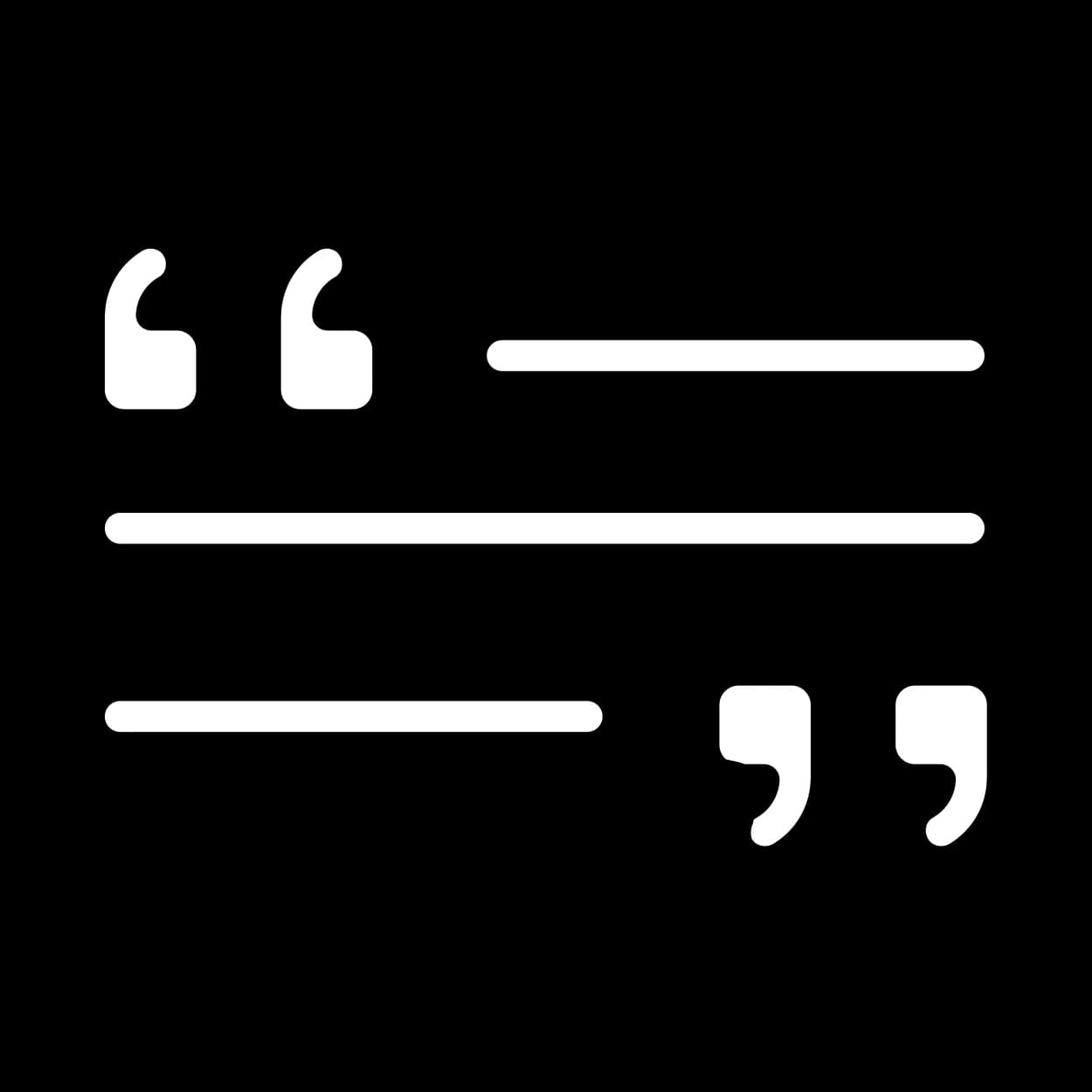 Das Bild zeigt eine minimalistische, grafische Darstellung des Wortes "SCHLUSSSATZ" mit stilisierten Anführungszeichen am Anfang und Ende. Das Design besteht aus schwarzen Linien auf weißem Hintergrund, wobei das Wort "SCHLUSSSATZ" in Großbuchstaben zentral positioniert ist. Die grafische Gestaltung vermittelt den Eindruck eines Abschnitts oder Elements eines Bewerbungsschreibens, speziell des Schlusssatzes einer Bewerbung.