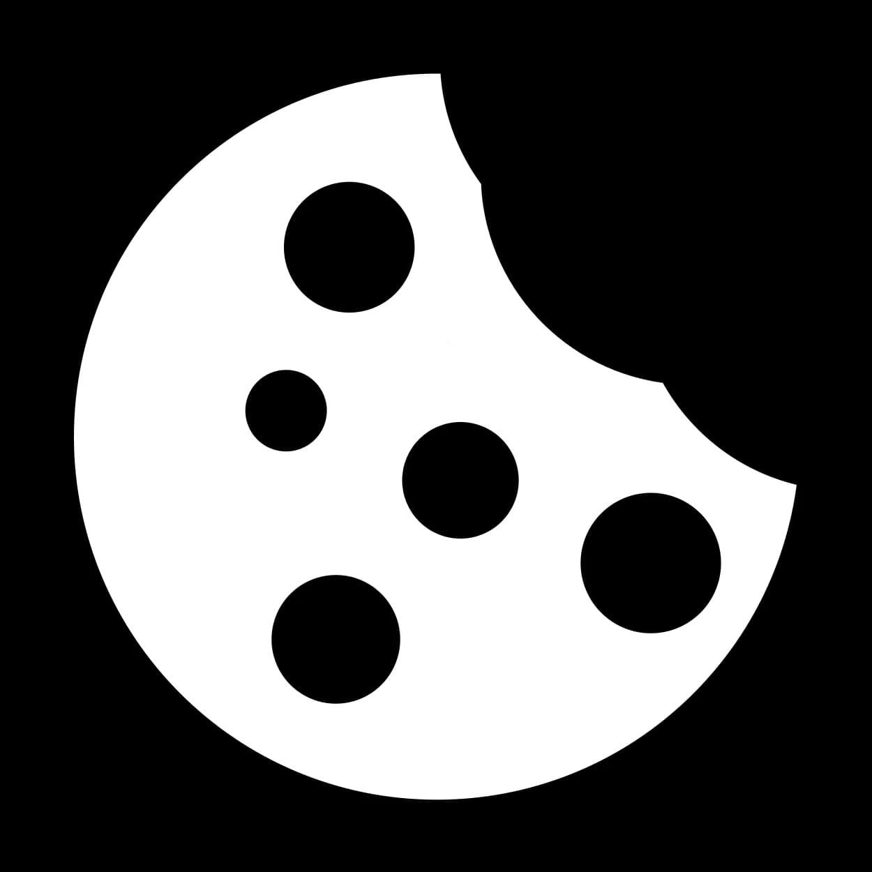 Cookie-Symbol mit angebissenem Rand und Schokoladenstückchen, repräsentiert Cookie-Richtlinien