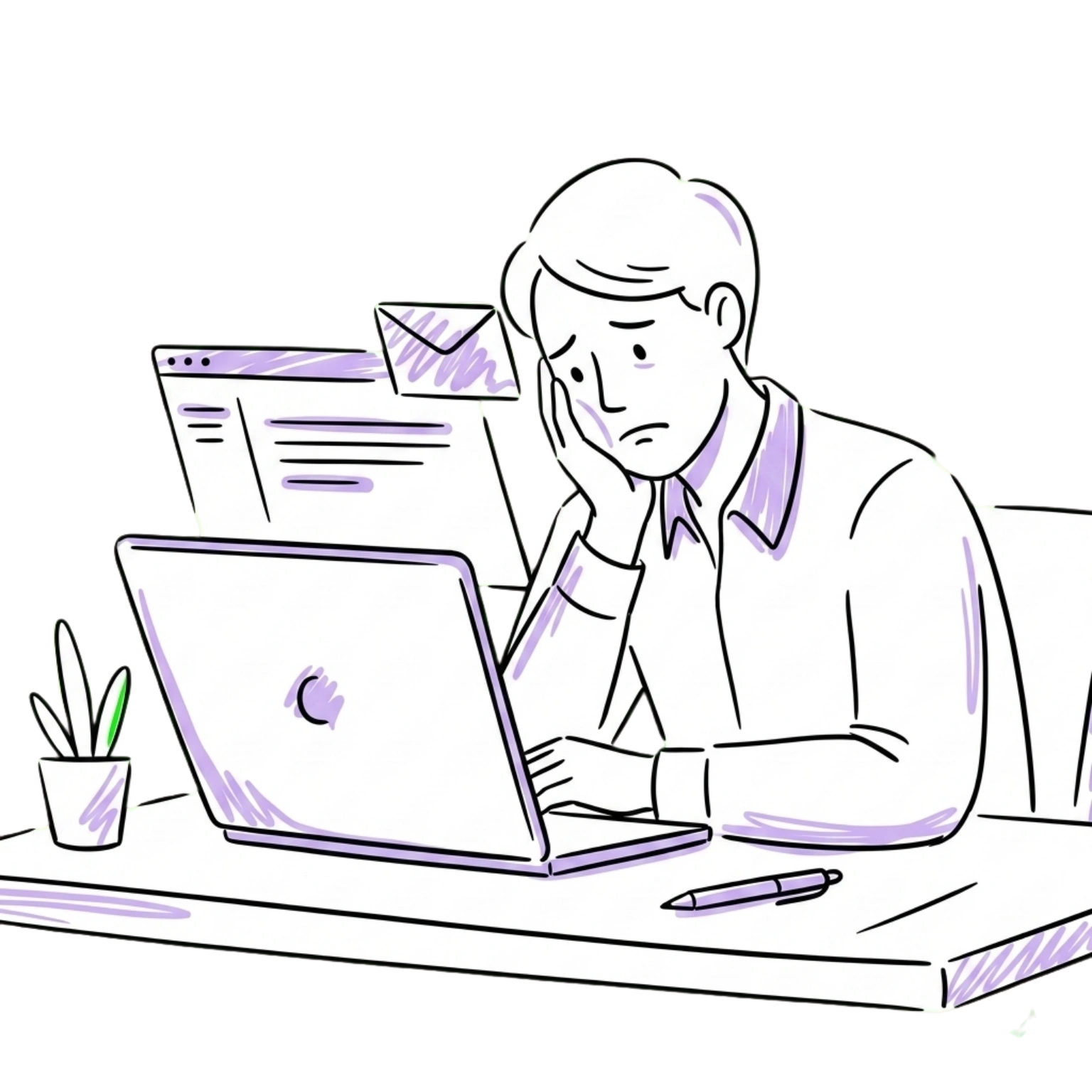 Person liest Bewerbungsabsage am Laptop und reagiert professionell