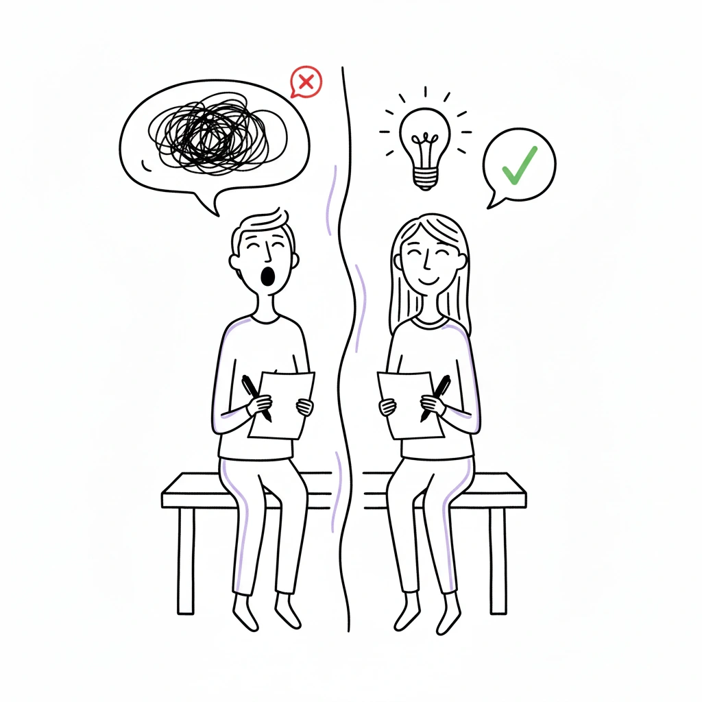 Illustration: Vergleich schlechte Einleitung vs. gute Einleitung