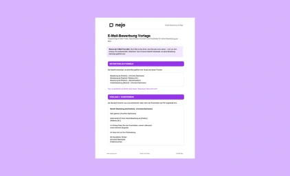Vorschau der E-Mail-Bewerbung Vorlage als PDF