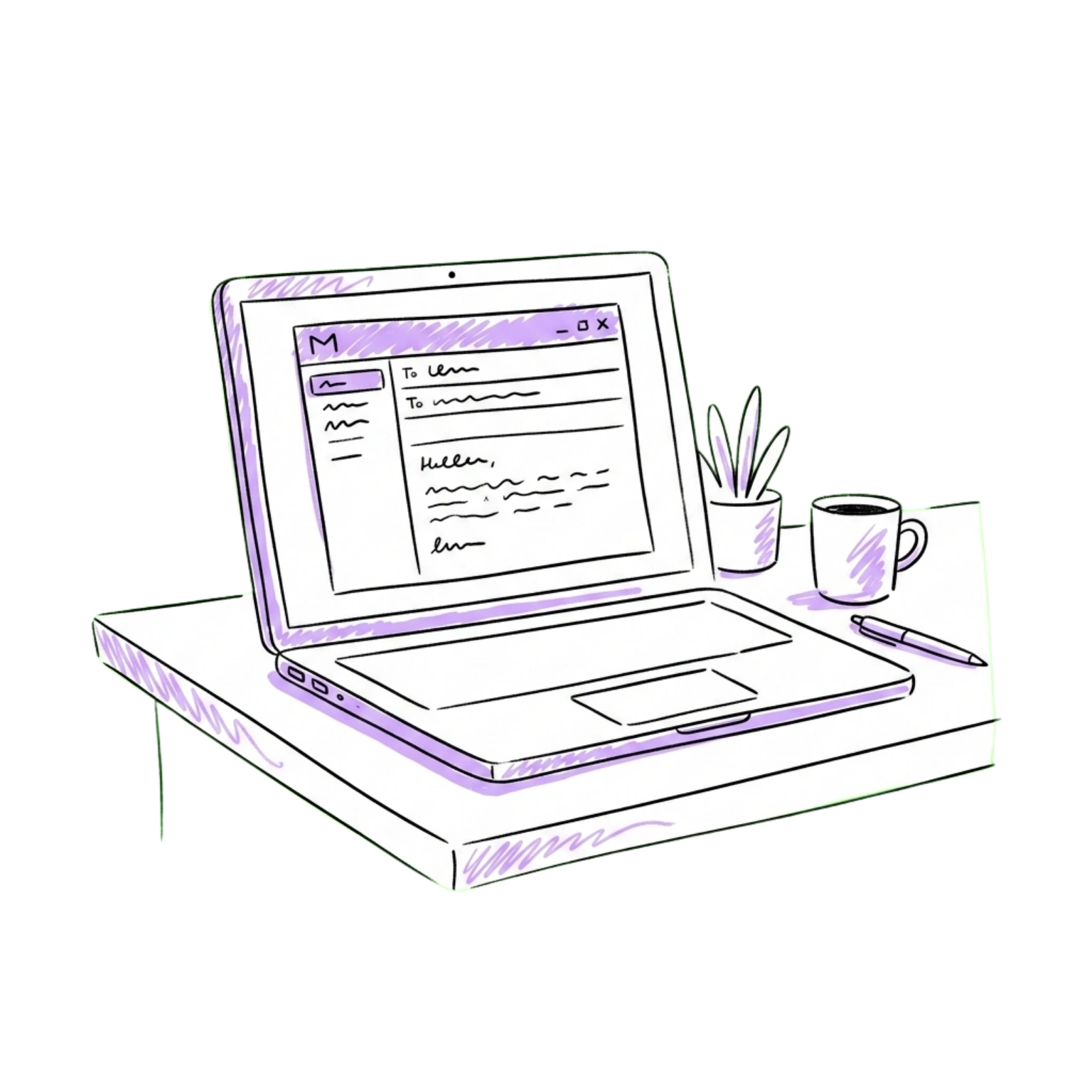 E-Mail-Bewerbung wird am Laptop verfasst mit Bewerbungsunterlagen als PDF-Anhang