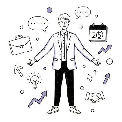 Selbstbewusste Person bei der Vorbereitung auf ein Bewerbungsgespräch