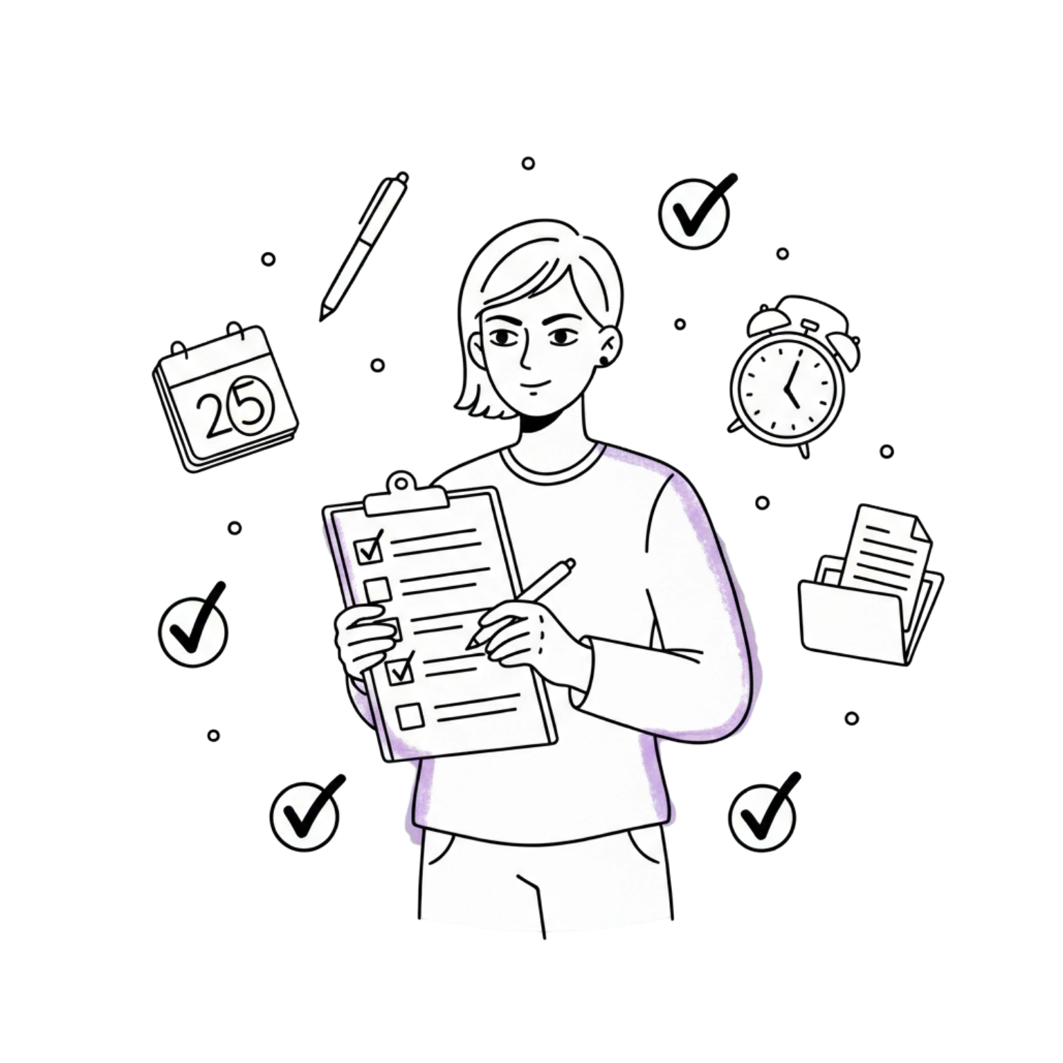 Bewerbungsgespräch Vorbereitung mit Checkliste und Unterlagen am Schreibtisch