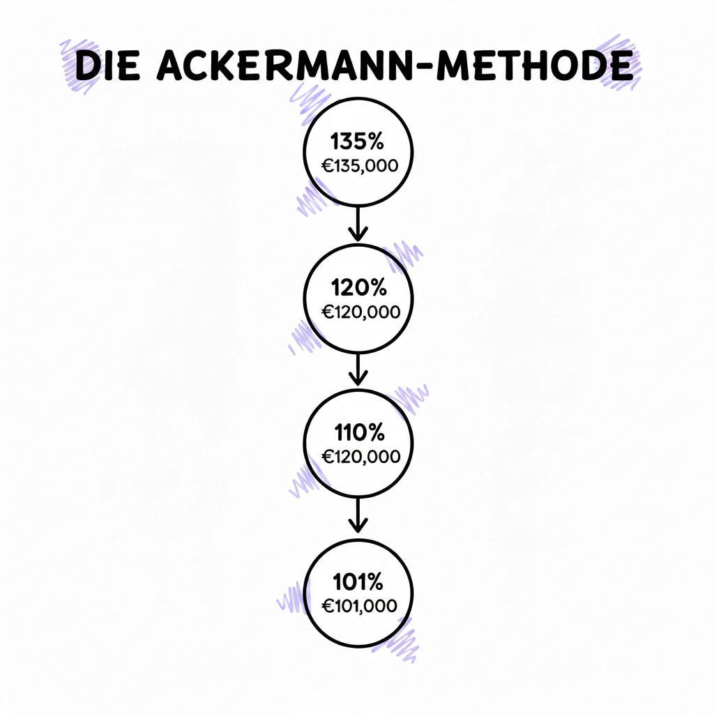 Ackermann-Methode Schritte vom ersten Anker bis zur finalen Position