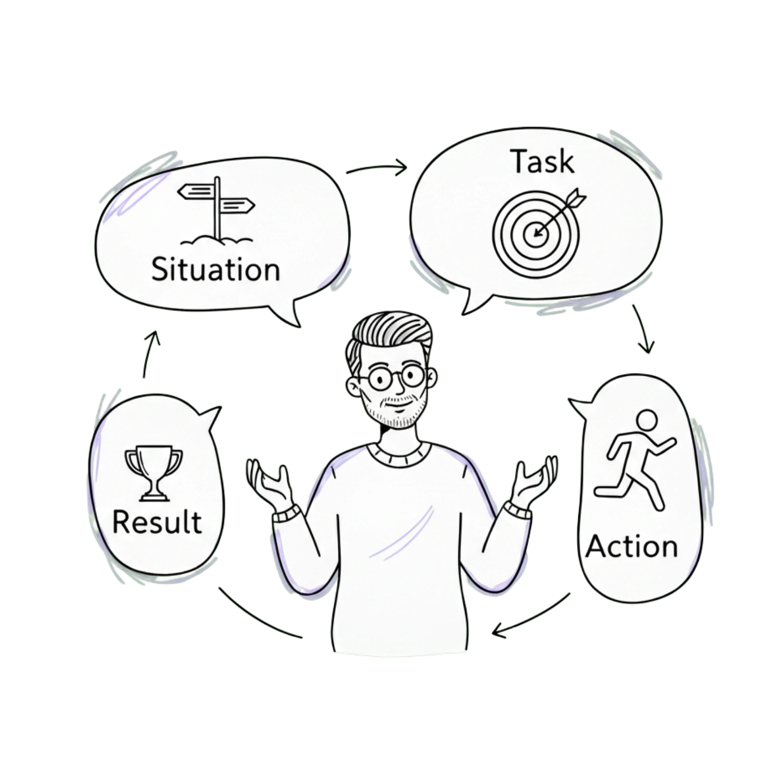 Bewerberin beantwortet strukturiert Fragen im Vorstellungsgespräch mit STAR-Methode