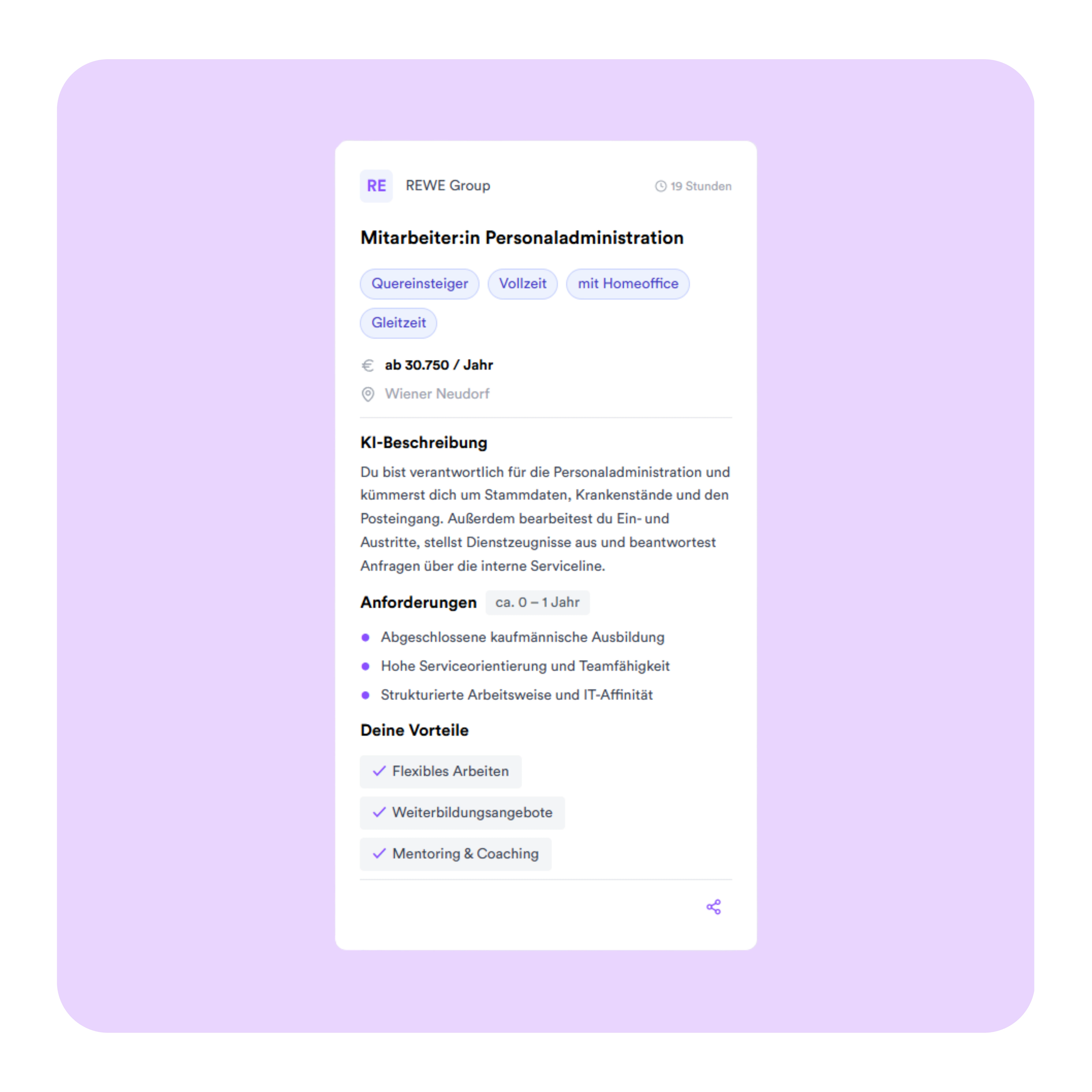Nejo KI-gestützte Klassifizierung Mobile App - Intelligente Erfassung von über 100 relevanten Job-Attributen für Mitarbeiter Personaladministration Stellenanzeige mit automatischer Datenanalyse